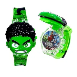 SWADESI STUFF Unisex Kids Printed Dial & Straps Digital Multi Function Automatic Watch 3D HULK image 3