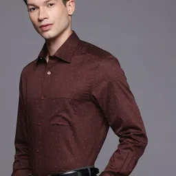 Louis Philippe Pure Cotton Classic Fit Micro Ditsy Printed Formal Shirt-image-97