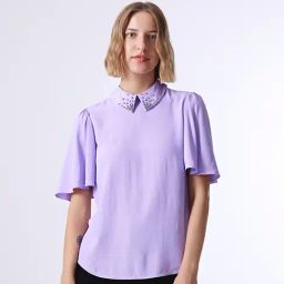 Cover Story Lavender Embellished Shirt-image-23