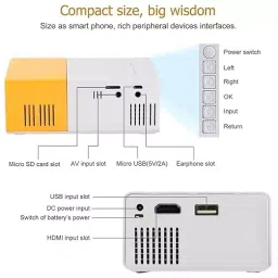 Nutronics Pro Mini LED Projector in Square Shape and Yellow Color with Multiple Interface and Compatible with Smartphone, Laptops image 4