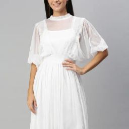 KASSUALLY White Fit & Flare Dress-image-62