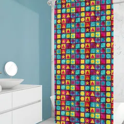 ArtzFolio Pink &Yellow Printed Water Proof Shower Curtain-2