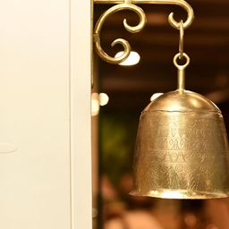 Little Extra Yellow Textured Wall Hanging Bell Decor-29