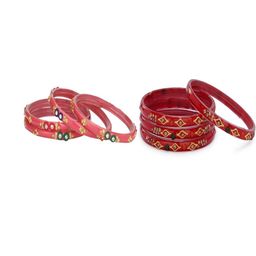SOMIL Women Set of 2 Traditional Glass Bangles-image-59