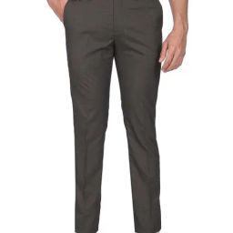 Arrow Brown Slim Fit Trousers-picture-3