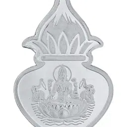 Sri Jagdamba Pearls Laxmi Kalash 999 Silver 100gm Silver Coin-image-53