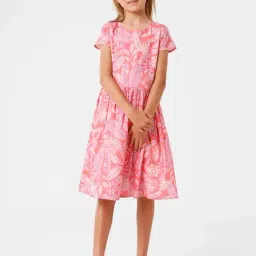 Kate & Oscar Kids Pink Printed Dress-image-97