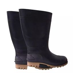 Agarson Apex Series 35.56 cm (14 inch) Height Hard Sole Dual Density PVC Black & Beige Safety Gum Boot Size UK 9-36