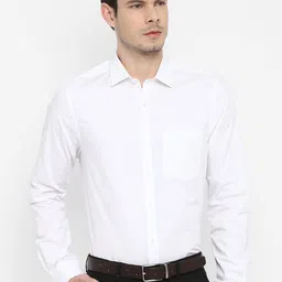 Turtle Men Standard Spread Collar Solid Cotton Formal Shirt-image-15