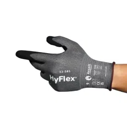 Ansell HyFlex 11581 Black HPPE Nylon Spandex Cut Resistant Work Gloves Size 8 Nitrile Coating, 11581080-picture-17