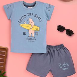 KIDSCUTE Boys Printed T-shirt with Shorts-image-33