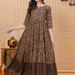 Da Vastraagaar Ethnic Motifs Printed Notch Neck Pure Cotton Angrakha Kurta-picture-10