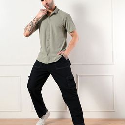 7 GEN Modern Self Design Spread Collar Shirt-image-96