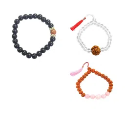 Divine souvenirs Unisex Set of 3 Artificial Beaded Link Bracelet-3
