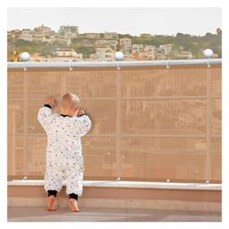HIPPO - Fabric - Decorative Indoor Baby Safety Net/Balcony Net/Privacy HIPPO Fabric  Decorative Indoor Baby Safety Net Balcony Net Privacy Net - Beige-13