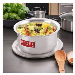 HAZEL Aluminium Induction Base Tope Patila Flat Bottom Boiling Vessels Bhagona Dekchi 20.5 cm Silver - 4000 ml-4