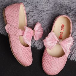 Mine Sole Bow Embellished Shimmer Bellies - Pink-image-66