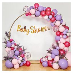 Bubble Trouble pink & purple theme baby shower party decoration items Multicolor  Pack of 65-19