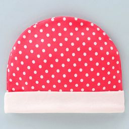 Ben Benny Cotton Knit Cap Polka Dot Print Red - Diameter 10.5 cm-image-54