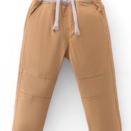 Babyhug Cotton Lycra Woven Full Length Trousers Solid Colour -  Khaki-picture-9