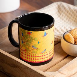 Kolorobia Gond Art Inspired Black Mug - 325 ml-image-94