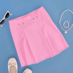 Pantaloons Junior Solid Pleated Skirt - Lilac Chiffon-picture-21