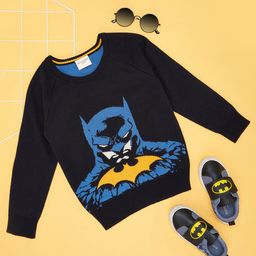 Pantaloons Junior DC Comic Featuring Full Sleeves Batman Designed Sweater - Black-image-19