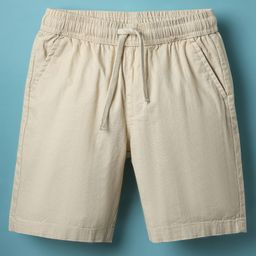 Pine Kids Cotton Woven Above Knee Length Solid Coloured Shorts-Beige-picture-40