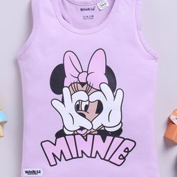 Biskid Cotton Disney Mickey & Friends Featuring Sleeveless Minnie Mouse Printed Top - Purple-image-93