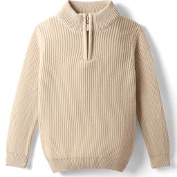 Pine Kids Knit Full Sleeves High Neck Solid Color Pullover Sweater - Off White-image-83
