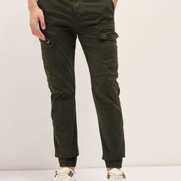 THE BEAR HOUSE Men Cotton Solid Slim Fit Cargo-image-28
