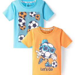 Honeyhap Boys Pack of 2 Graphic Bio Finish Printed Round Neck Cotton T-shirts-image-71