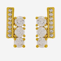 Kushal's Fashion Jewellery Gold-Plated Contemporary Zircon Studded Studs-picture-21