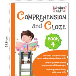 scholars insights Grade 4 English Practice Workbooks: Gear Up English, English Olympiad, Comprehension and Cloze, Interactive Grammar and Writing Skills (Set of 4) English image 2