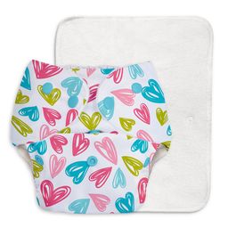 SuperBottoms Pack of 2 Freesize Washable & Reusable Waterproof Adjustable Cloth Diaper with Quick Drying Soaker  - Multicolor image 2