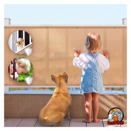 HIPPO - Fabric - Decorative Indoor Baby Safety Net/Balcony Net/Privacy HIPPO Fabric  Decorative Indoor Baby Safety Net Balcony Net Privacy Net - Beige image 3