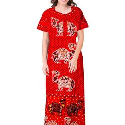 AAKARSHANA CREATION Women Red Maxi Nightdress-image-125