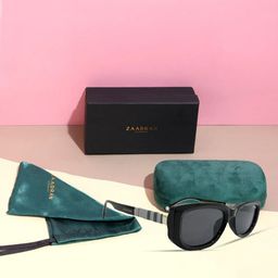 ZAADRAN Unisex Rectangle Sunglasses with Polarised and UV Protected Lens image 5