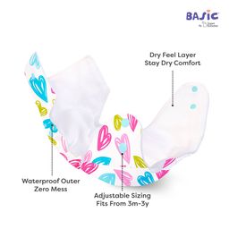 SuperBottoms Pack of 2 Freesize Washable & Reusable Waterproof Adjustable Cloth Diaper with Quick Drying Soaker  - Multicolor image 4