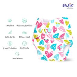 SuperBottoms Pack of 2 Freesize Washable & Reusable Waterproof Adjustable Cloth Diaper with Quick Drying Soaker  - Multicolor image 5