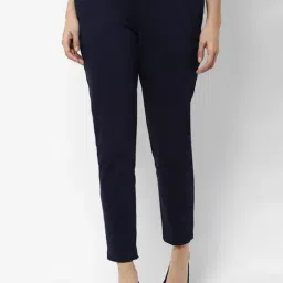 Solly by Allen Solly Navy Regular Fit Trousers-image-89