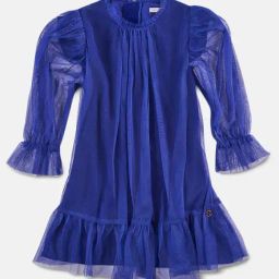 Angel & Rocket Kids Royal Blue Solid Full Sleeves Dress-image-99
