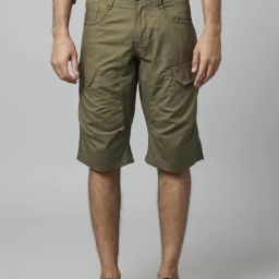 Celio* Green Cotton Regular Fit Shorts-image-63