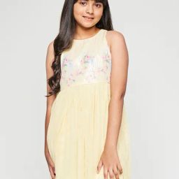 AND girl Yellow Floral Print Dress-image-83