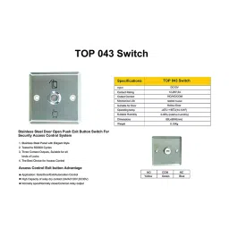 Team Office Stainless Steel Switch, Door Exit Push Button For Access ControlNO,NC,Com Output image 4
