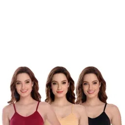AROUSY Black & Beige Cotton Beginner's Bras - Pack Of 3-image-44