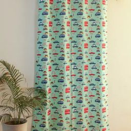 House This Blue Cotton Joy Ride Window Curtain-17