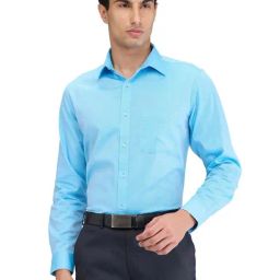 Raymond Blue Slim Fit Self Pattern Shirt-picture-32
