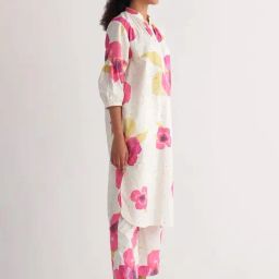 Shivani Bhargava Ivory & Pink Song Of Summer Floral Pants-image-53