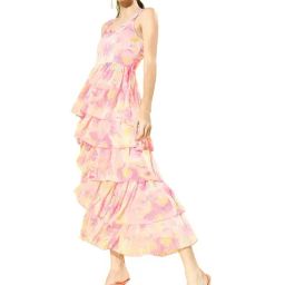 Sera Pink Floral Print A-Line Dress-image-45